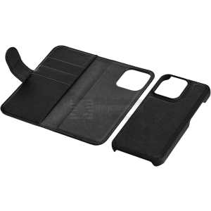 iPhone 13 Pro PU wallet, detachable, 3 card, Black