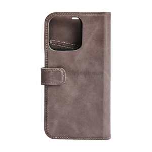 iPhone 13 Pro leather wallet, detachable, Grey