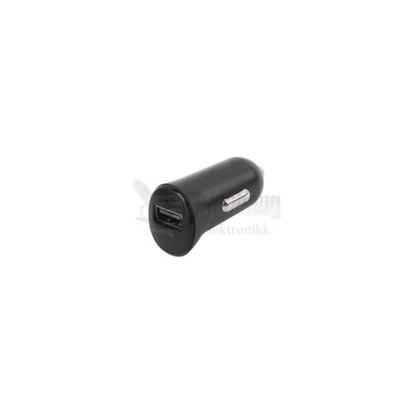 Car charger 12W with included USB-A to Lightning cable 1m, MFi, Black