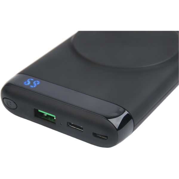 Trådløs powerbank med magnet, USB-C og USB-A, 10 000 mAh, svart - Image 5