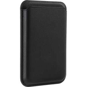 og kan festes sikkert på baksiden av iPhone eller andre enheter kompatible med den magnetiske løsningen. Den er designet for å romme 1-3 kort