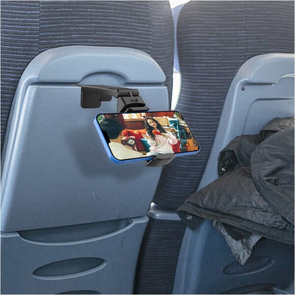 Universell, bærbar reiseholder med klemme for mobiltelefoner, svart - Bilde 8