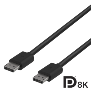 DisplayPort 1.4-kabel, DP8K-sertifisert, 3 m, svart - Bilde 4