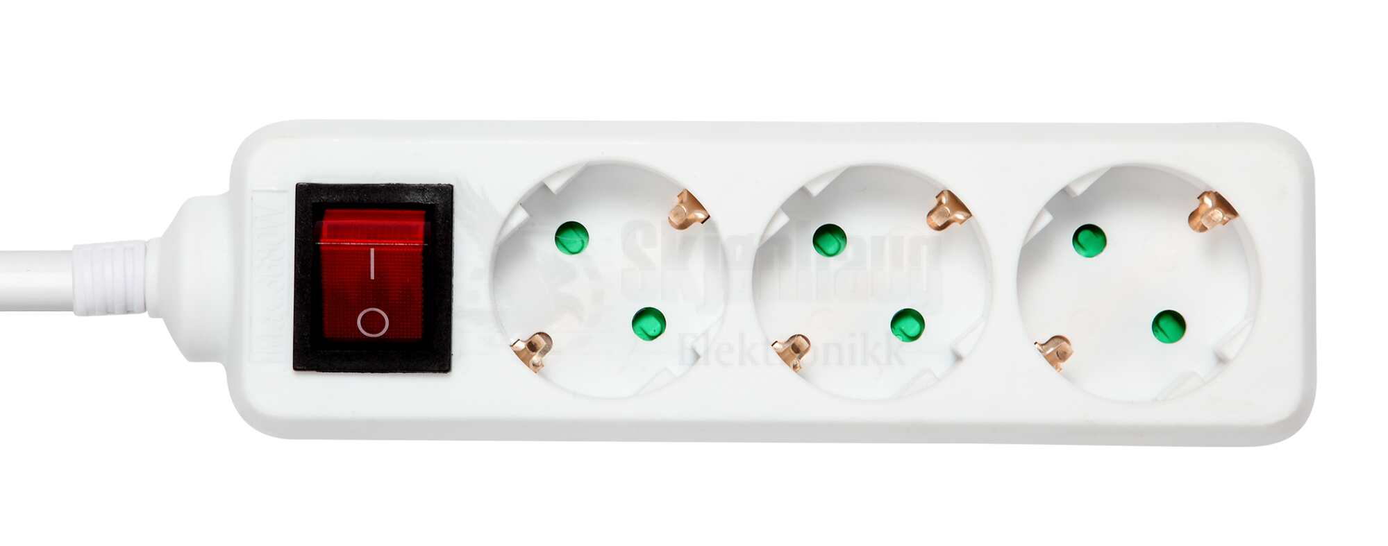Earthed power strip with power switch, 3xCEE 7/3, 1x CEE 7/7, child protected, 1.5m, white 1 Earthed power strip with power switch, 3xCEE 7/3, 1x CEE 7/7, child protected, 1.5m, white