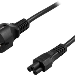 Apparatkabel, jordet, CEE 7/7til IEC 60320 C5, 1m, svart
