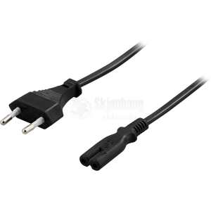 Unearthed device cable, straight CEE 7/16 - straight IEC C7, 1m