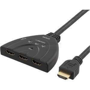 HDMI Switch , 3 inputs to 1 output, 4K in 60Hz, 7.1, black