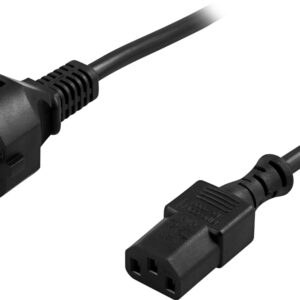 Apparatkabel, jordet, CEE 7/7 til IEC 60320 C13, 1m, svart