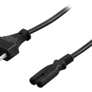 Apparatkabel, ujordet, CEE 7/16 til IEC 60320 C7, 5m, svart