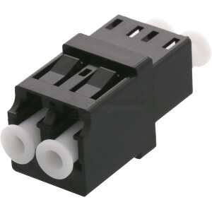 Snap-in fiber mating sleeve, 2xLC-LC, Single mode, duplex, blue