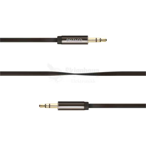Audio cable, 3.5mm male to 3.5mm male, 1m, black 1 Audio cable, 3.5mm male to 3.5mm male, 1m, black