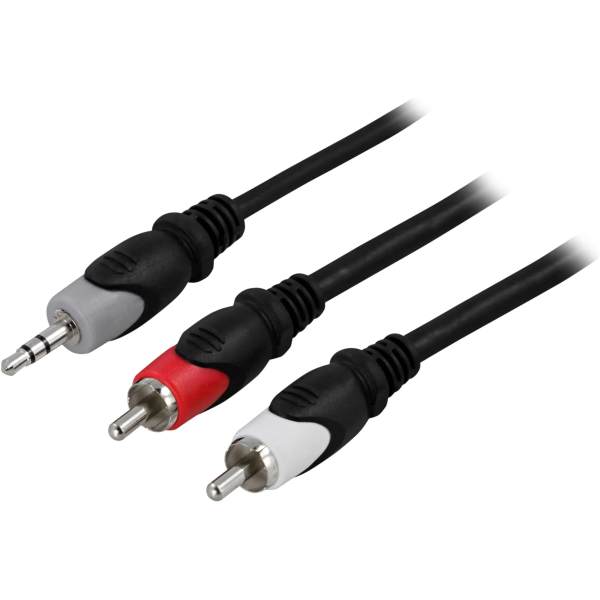 Lyd kabel 3,5 mm hann - 2xRCA hann 3m