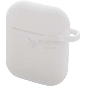 AirPods 1/2 silicone case, keyring hole, easy to grip, white