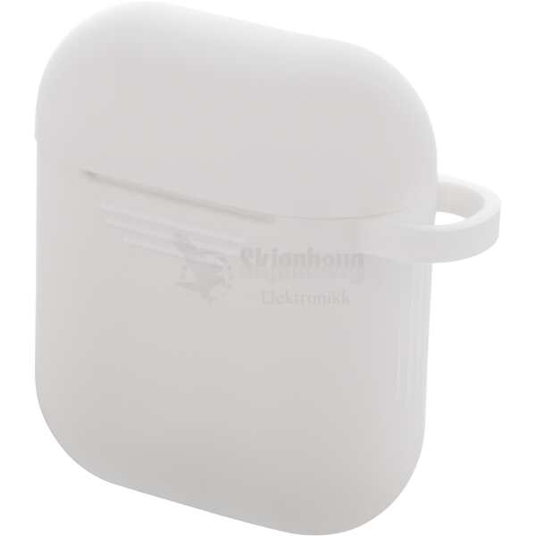 AirPods 1/2 silicone case, keyring hole, easy to grip, white 1 AirPods 1/2 silicone case, keyring hole, easy to grip, white