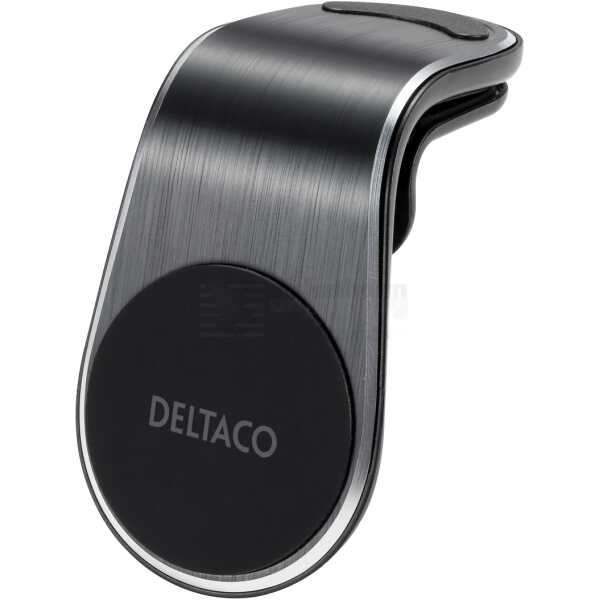 Magnetic car holder with angled air vent mount, for mobile, black