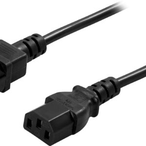 Apparat/forlengelseskabel, jordet IEC 60320 C14 til IEC 60320 C13, 2m, svart