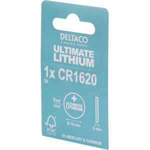Ultimate Lithium battery, 3V, CR1620 button cell, 1-pack