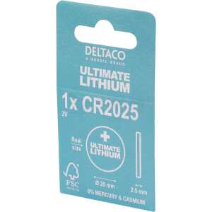 Ultimate Lithium battery, 3V, CR2025 button cell, 1-pack