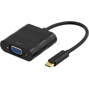 USB 3.2 to VGA adapter, USB type C male - VGA female, black