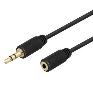 3,5 mm stereo skjøtekabel, 5 m, svart