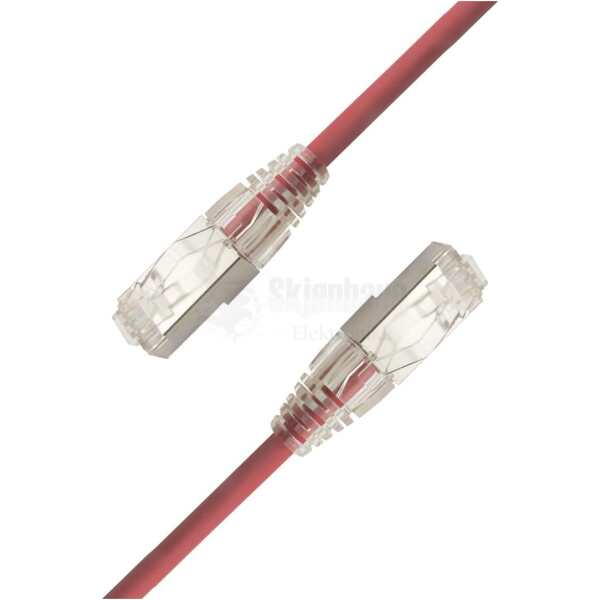 LinkIT SlimPatch F/UTP Cat6a rød 0.3mCat.6a Slim