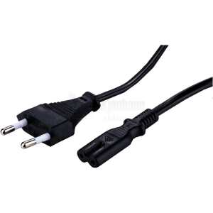 LinkIT strømkabel CEE7/16 - C7 svart 1mStrømkabel Vegg/C7