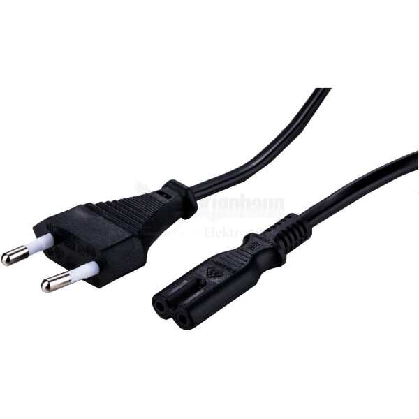 LinkIT strømkabel CEE7/16 - C7 svart 1mStrømkabel Vegg/C7