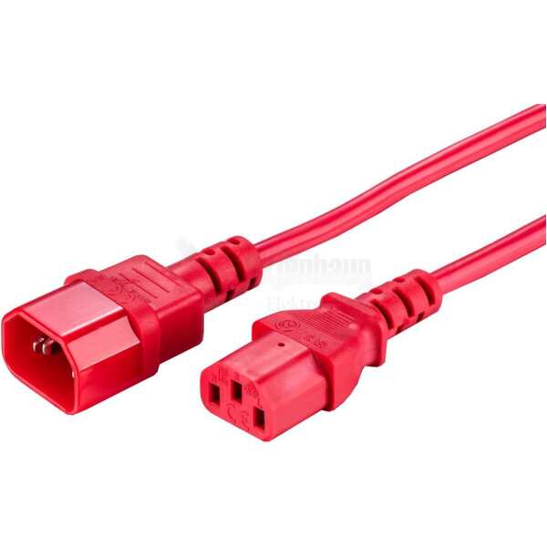 LinkIT strømkabel C13/C14 rød 1mStrømkabel C13/C14