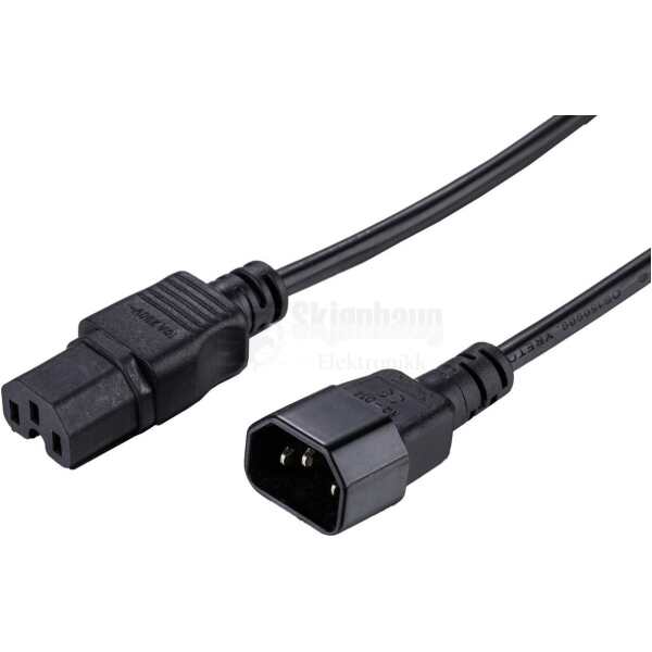 LinkIT strømkabel C15/C14 svart 1mStrømkabel C14/C15