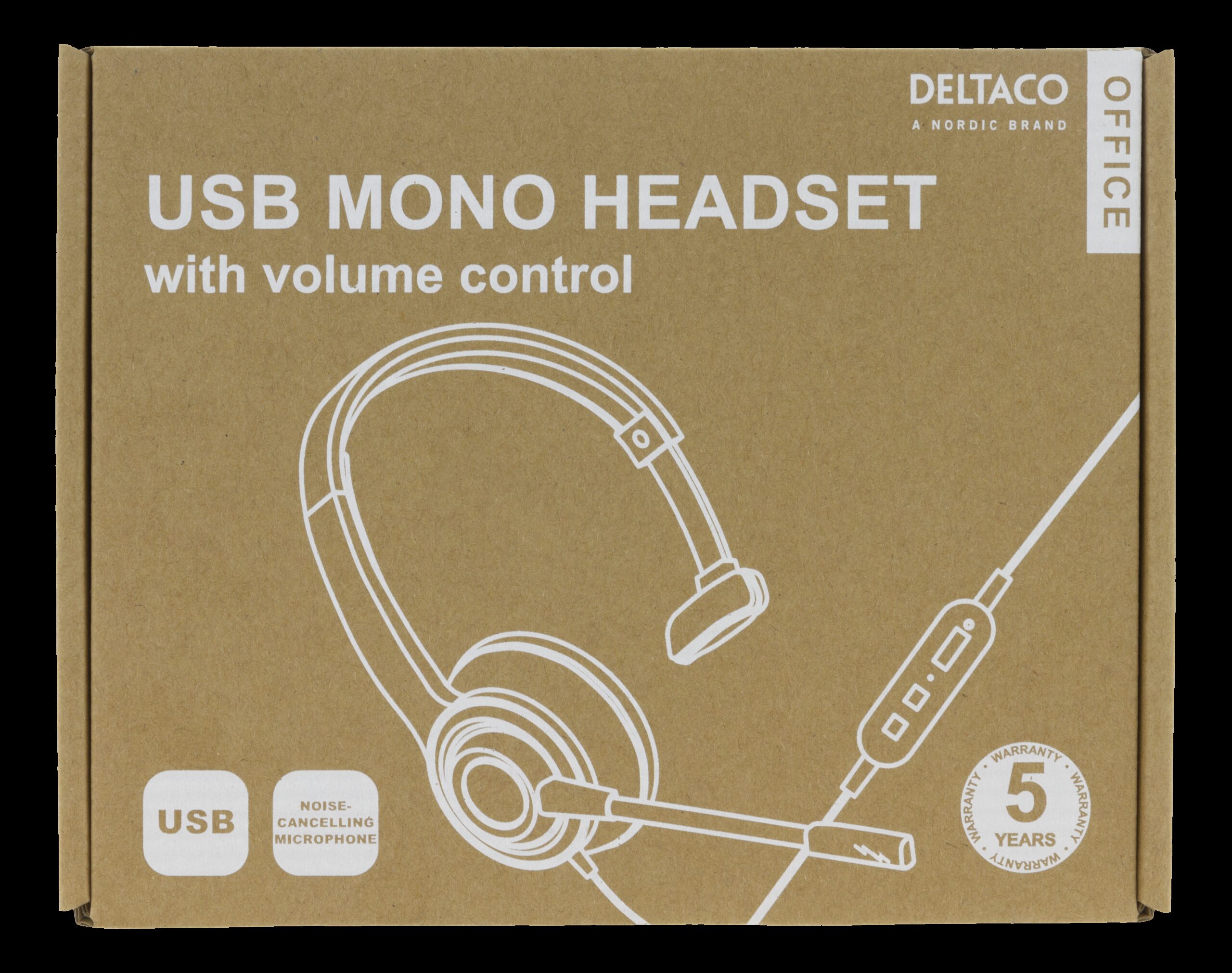 USB mono headset, volume control, noise reducing mic, black 2 USB mono headset, volume control, noise reducing mic, black - Bilde 2