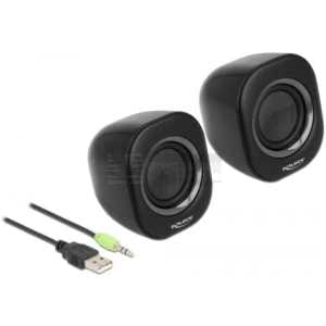 Delock Mini Stereo PC Speaker with 3.5 mm stereo jack male and USB powered