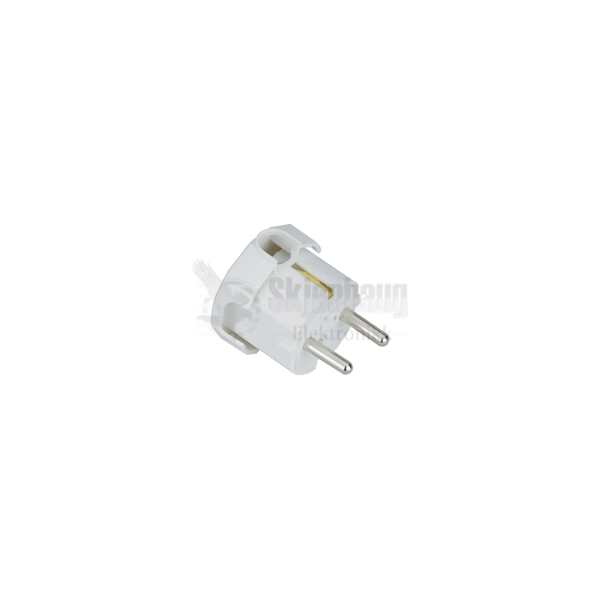 Plug angled earthed, white