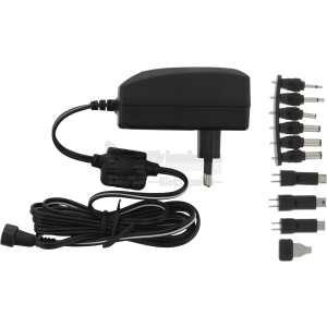 AC/DC Plugin Adapter, 3-12V, 6.7-27W, 2250mAh