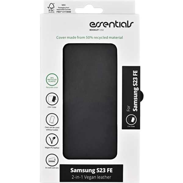 PU-lommebok til Samsung Galaxy S23 FE, avtakbar, svart 1 PU-lommebok til Samsung Galaxy S23 FE, avtakbar, svart