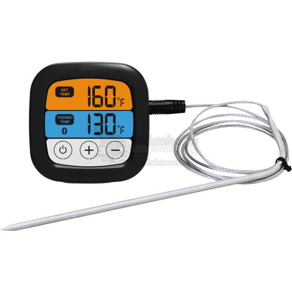 Grilltermometer med Bluetooth 1 og det gir deg både varslingstemperatur og tilberedningstemperatur. Grilltermometeret kan vise temperaturen i både °C og °F. Enkelt oppsett