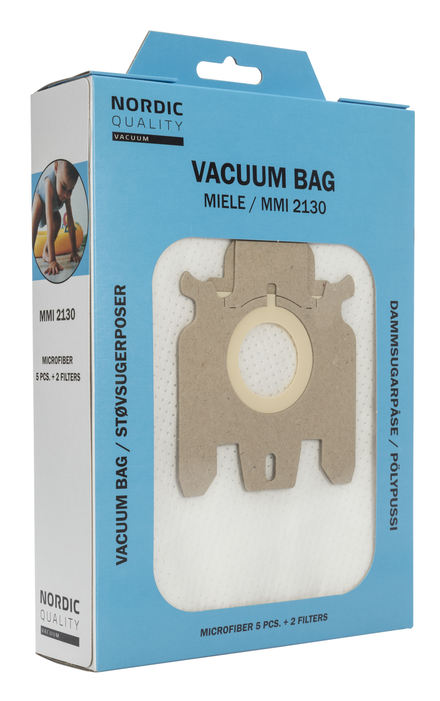 MMI 2130 Støvsugerposer, 5 stk. + 2 filtre 5 MMI 2130 Dust bags 5 pcs + 2 filter