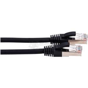 Patch S/FTP Cat6 svart 0.5m AWG 27/7 LSZH