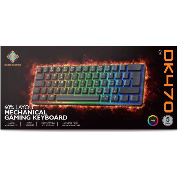 DK470 60% mekanisk tastatur, hot-swap Gateron-brytere