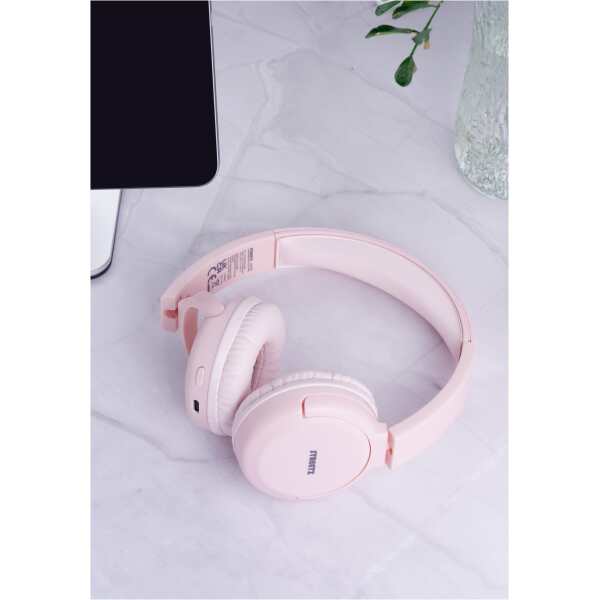 BT210 Bluetooth headphones, mic, foldable, pink - Bilde 6