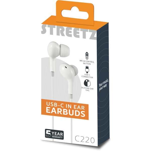 C220 In-ear earbuds, 3-button, USB-C, white