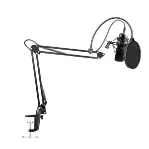 AU-A04 Professional Condenser Podcasting Microphone Kit AU-A04 podcasting recording condenser microphone features cardioid pickup pattern with condenser capsule
