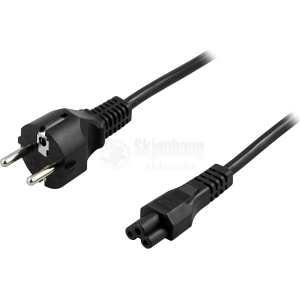 Apparatkabel, jordet, CEE 7/7 til IEC 60320 C5, 2m, svart