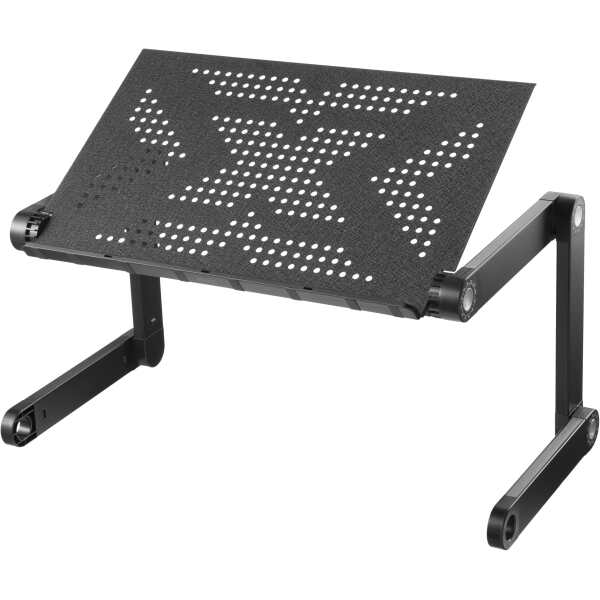 Mobilt og høydejusterbart laptop-bord, vippbart skrivebord for stående/sittende, svart 1 vippbart skrivebord for stående/sittende