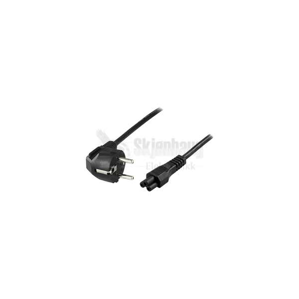 Earthed LSZH cable, unit & wall socket, 2m, angled CEE 7/7 - straight IEC 60320 C5, black 1 Earthed LSZH cable, unit & wall socket, 2m, angled CEE 7/7 - straight IEC 60320 C5, black