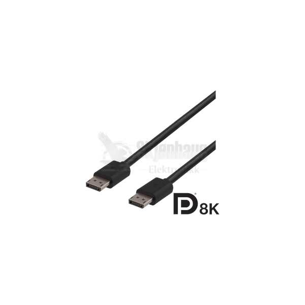 DisplayPort cable, DP 1.4, 8K@30Hz, 2m, black
