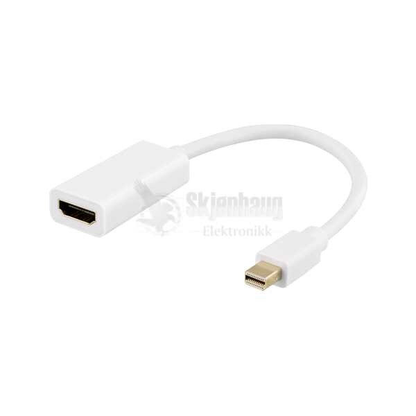 Mini DisplayPort till HDMI adapter, 4K 60Hz, 0,2m, white