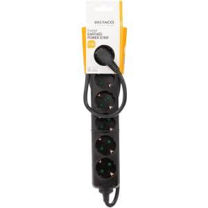 Earthed power strip with 6-sockets.