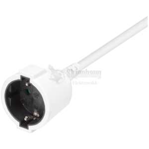 Earthed extension cable 1x CEE 7/3, 1x CEE 7/7, childproof, 3m, white
