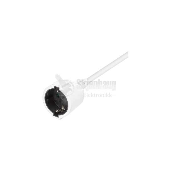 Earthed extension cable 1x CEE 7/3, 1x CEE 7/7, childproof, 3m, white
