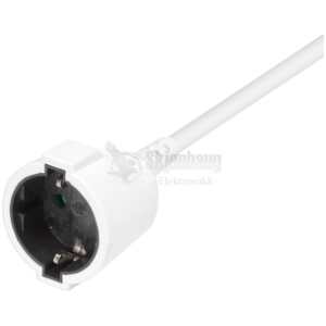 Earthed extension cable 1x CEE 7/3, 1x CEE 7/7, childproof, 10m, white